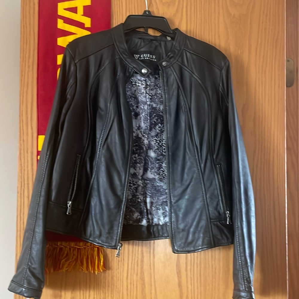 Guess genuine leather jacket brand new no tags never worn